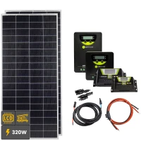300W Solar Inselanlage Bausatz (2x150W) Batterie/Laderegler/Spannungswandler Auswählbar