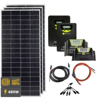 450W Solar Inselanlage Bausatz (3x150W) Batterie/Laderegler/Spannungswandler Auswählbar