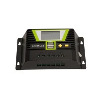 WATTSTUNDE® PWM Solar Laderegler 20A Mit LCD-Anzeige Und USB-Ports Für 12V / 24V Systeme